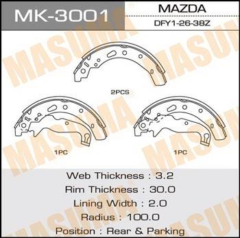 Masuma MK-3001 Колодки гальмівні барабанні, комплект MK3001: Купити в Україні - Добра ціна на EXIST.UA!