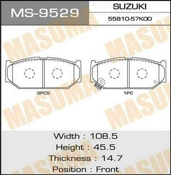 Masuma MS-9529 Колодки гальмівні барабанні, комплект MS9529: Купити в Україні - Добра ціна на EXIST.UA!