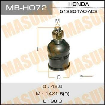 Masuma MB-H072 Опора кульова MBH072: Купити в Україні - Добра ціна на EXIST.UA!