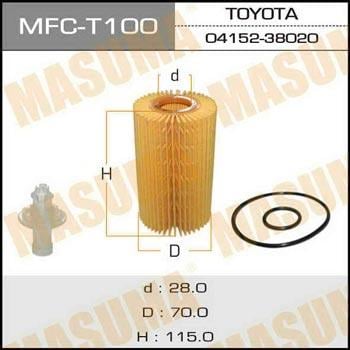 Masuma MFC-T100 Фільтр масляний MFCT100: Купити в Україні - Добра ціна на EXIST.UA!
