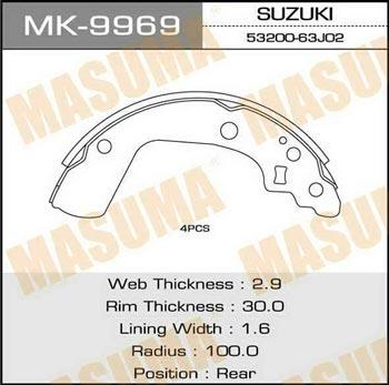 Masuma MK-9969 Колодки гальмівні барабанні, комплект MK9969: Купити в Україні - Добра ціна на EXIST.UA!