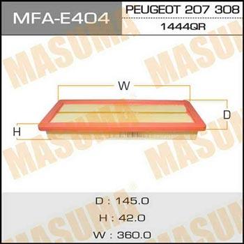 Masuma MFA-E404 Повітряний фільтр MFAE404: Приваблива ціна - Купити в Україні на EXIST.UA!