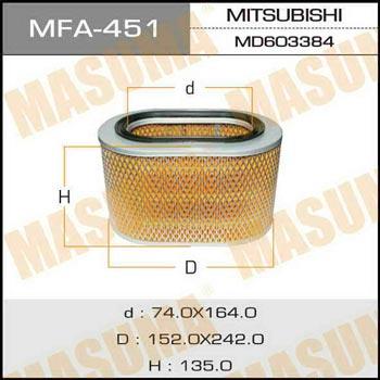 Masuma MFA-451 Повітряний фільтр MFA451: Купити в Україні - Добра ціна на EXIST.UA!