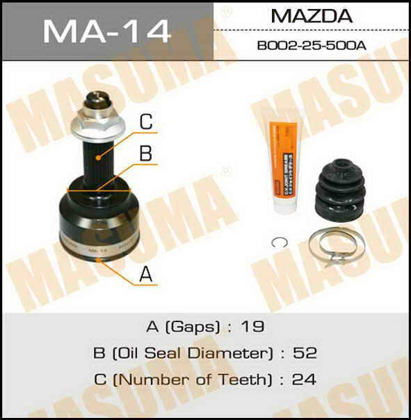 Masuma MA-14 Шарнір рівних кутових швидкостей (ШРКШ) MA14: Купити в Україні - Добра ціна на EXIST.UA!
