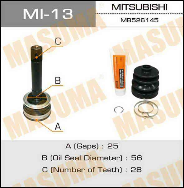 Masuma MI-13 Шарнір рівних кутових швидкостей (ШРКШ) MI13: Купити в Україні - Добра ціна на EXIST.UA!