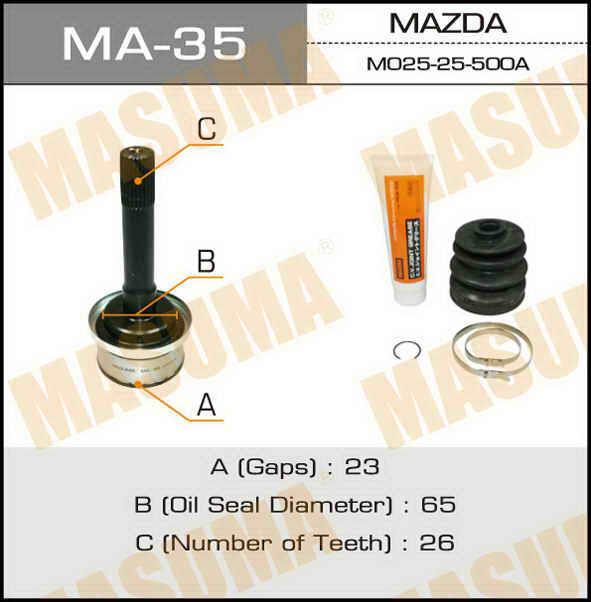 Masuma MA-35 Шарнір рівних кутових швидкостей (ШРКШ) MA35: Купити в Україні - Добра ціна на EXIST.UA!