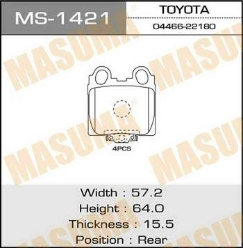 Masuma MS-1421 Колодки гальмівні барабанні, комплект MS1421: Купити в Україні - Добра ціна на EXIST.UA!
