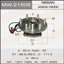 Подшипник ступицы колеса Nissan Leaf (Ниссан Лиф): MW21506 Masuma Ступица колеса задняя