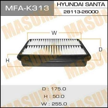 Masuma MFA-K313 Повітряний фільтр MFAK313: Купити в Україні - Добра ціна на EXIST.UA!