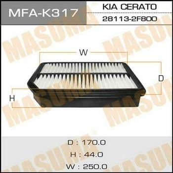 Masuma MFA-K317 Повітряний фільтр MFAK317: Приваблива ціна - Купити в Україні на EXIST.UA!