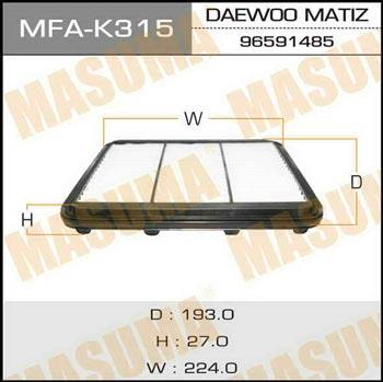 Masuma MFA-K315 Повітряний фільтр MFAK315: Купити в Україні - Добра ціна на EXIST.UA!