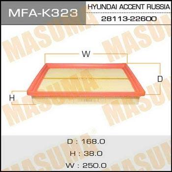 Masuma MFA-K323 Повітряний фільтр MFAK323: Купити в Україні - Добра ціна на EXIST.UA!
