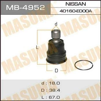 Masuma MB-4952 Опора кульова MB4952: Купити в Україні - Добра ціна на EXIST.UA!