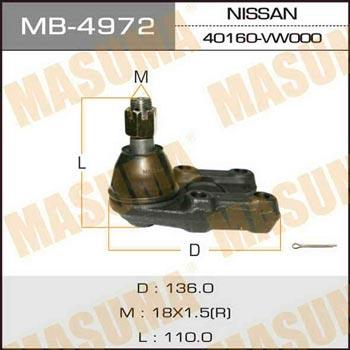 Masuma MB-4972 Опора кульова MB4972: Купити в Україні - Добра ціна на EXIST.UA!