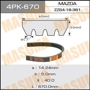 Masuma 4PK-670 Ремінь поліклиновий 4PK670 4PK670: Купити в Україні - Добра ціна на EXIST.UA!