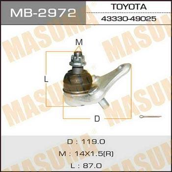 Masuma MB-2972 Опора кульова MB2972: Купити в Україні - Добра ціна на EXIST.UA!