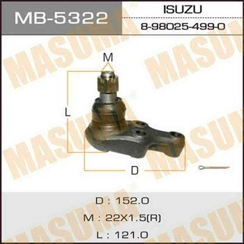 Masuma MB-5322 Опора кульова MB5322: Купити в Україні - Добра ціна на EXIST.UA!