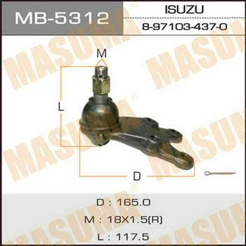 Masuma MB-5312 Опора кульова MB5312: Купити в Україні - Добра ціна на EXIST.UA!