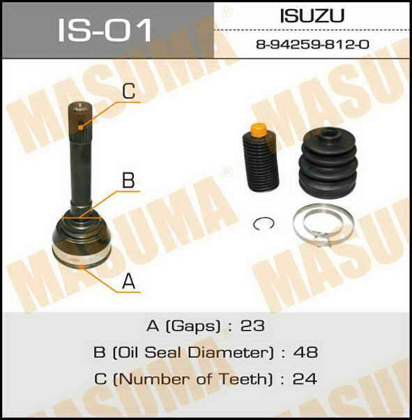 Masuma IS-01 Шарнір рівних кутових швидкостей (ШРКШ) IS01: Купити в Україні - Добра ціна на EXIST.UA!
