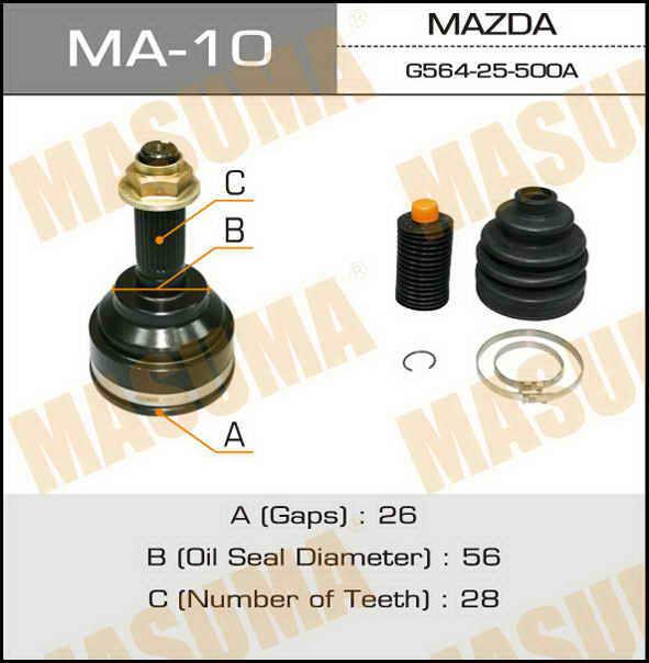 Masuma MA-10 Шарнір рівних кутових швидкостей (ШРКШ) MA10: Купити в Україні - Добра ціна на EXIST.UA!