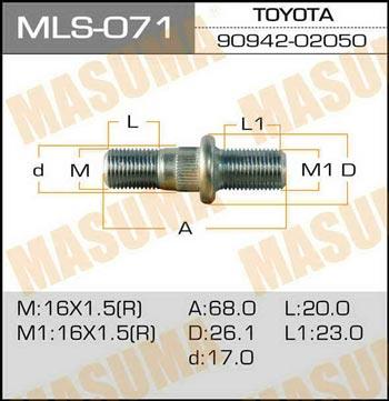 Masuma MLS-071 Шпилька кріплення колеса MLS071: Купити в Україні - Добра ціна на EXIST.UA!