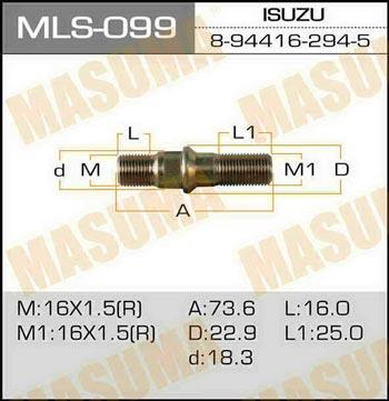 Masuma MLS-099 Шпилька кріплення колеса MLS099: Купити в Україні - Добра ціна на EXIST.UA!