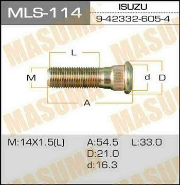 Masuma MLS-114 Шпилька кріплення колеса MLS114: Купити в Україні - Добра ціна на EXIST.UA!