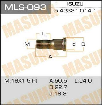 Masuma MLS-093 Шпилька кріплення колеса MLS093: Купити в Україні - Добра ціна на EXIST.UA!