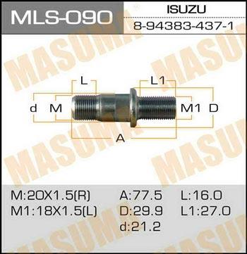 Masuma MLS-090 Шпилька кріплення колеса MLS090: Купити в Україні - Добра ціна на EXIST.UA!