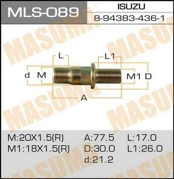 Masuma MLS-089 Шпилька кріплення колеса MLS089: Купити в Україні - Добра ціна на EXIST.UA!