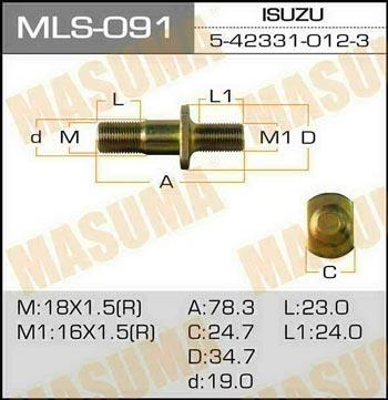 Masuma MLS-091 Шпилька кріплення колеса MLS091: Купити в Україні - Добра ціна на EXIST.UA!
