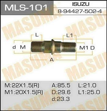 Masuma MLS-101 Шпилька кріплення колеса MLS101: Купити в Україні - Добра ціна на EXIST.UA!