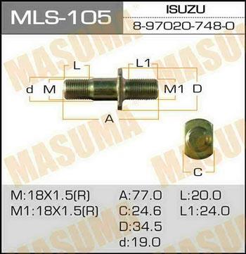 Masuma MLS-105 Шпилька кріплення колеса MLS105: Купити в Україні - Добра ціна на EXIST.UA!