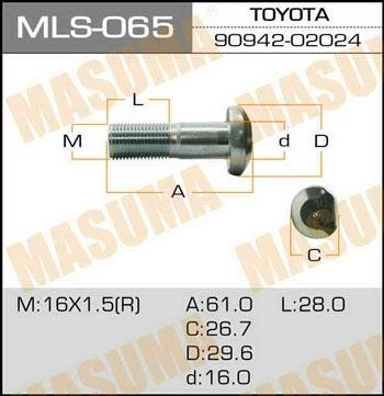 Masuma MLS-065 Шпилька кріплення колеса MLS065: Купити в Україні - Добра ціна на EXIST.UA!