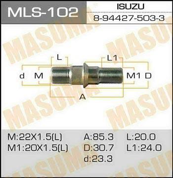 Masuma MLS-102 Шпилька кріплення колеса MLS102: Купити в Україні - Добра ціна на EXIST.UA!