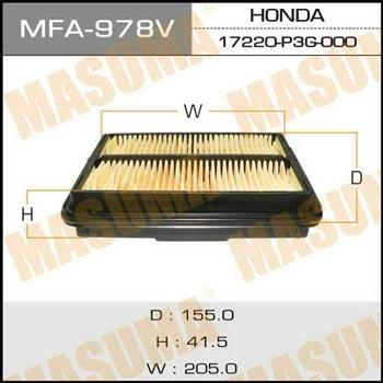 Masuma MFA-978 Повітряний фільтр MFA978: Купити в Україні - Добра ціна на EXIST.UA!