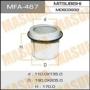 Masuma MFA-467 Повітряний фільтр MFA467: Купити в Україні - Добра ціна на EXIST.UA!