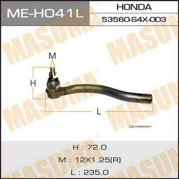 Masuma ME-H041L Наконечник рульової тяги лівий MEH041L: Купити в Україні - Добра ціна на EXIST.UA!