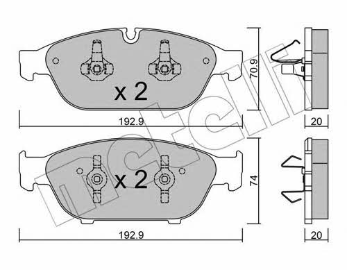 Metelli 22-0953-0 Тормозные колодки дисковые, комплект 2209530: Отличная цена - Купить в Украине на EXIST.UA! 2209530 Metelli Тормозные колодки дисковые, комплект