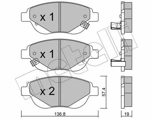 2209481 Metelli Тормозные колодки дисковые, комплект