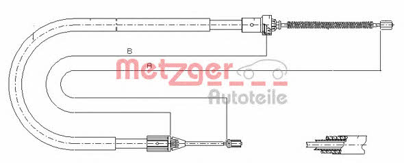 Metzger 11.6584 Трос гальма стоянки, лівий 116584: Купити в Україні - Добра ціна на EXIST.UA!