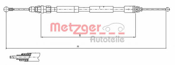 Metzger 11.6807 Трос гальма стоянки, лівий 116807: Купити в Україні - Добра ціна на EXIST.UA!