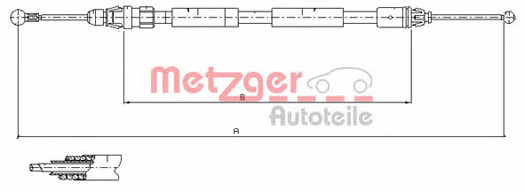 Metzger 11.6808 Трос гальма стоянки, правий 116808: Купити в Україні - Добра ціна на EXIST.UA!