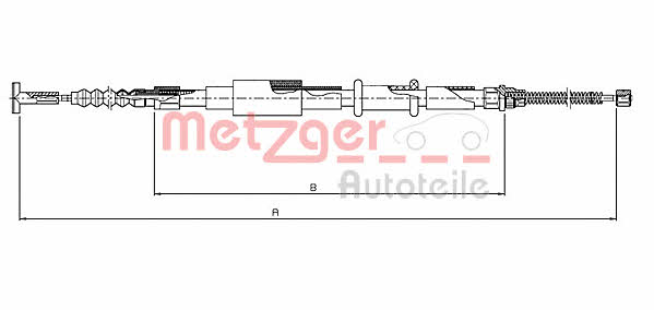 Metzger 461.8 Трос гальма стоянки, правий 4618: Купити в Україні - Добра ціна на EXIST.UA!