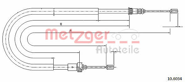 Metzger 10.6034 Трос ручного гальма 106034: Приваблива ціна - Купити в Україні на EXIST.UA! 106034 Metzger Трос ручного гальма