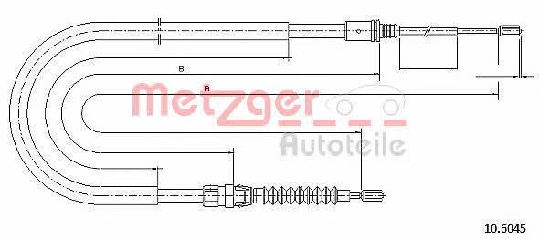 Тросик ручника ДС: 106045 Metzger Трос ручника