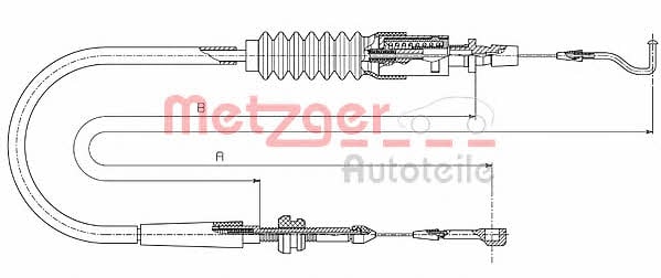 144304 Metzger Трос акселератора