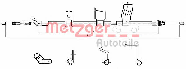 Metzger 17.0328 Трос ручника, правый 170328: Отличная цена - Купить в Украине на EXIST.UA! 170328 Metzger Трос ручника, правый