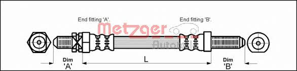 4112103 Metzger Тормозной шланг