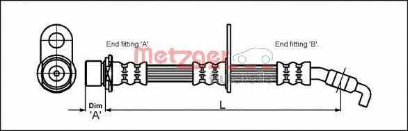 4112199 Metzger Тормозной шланг